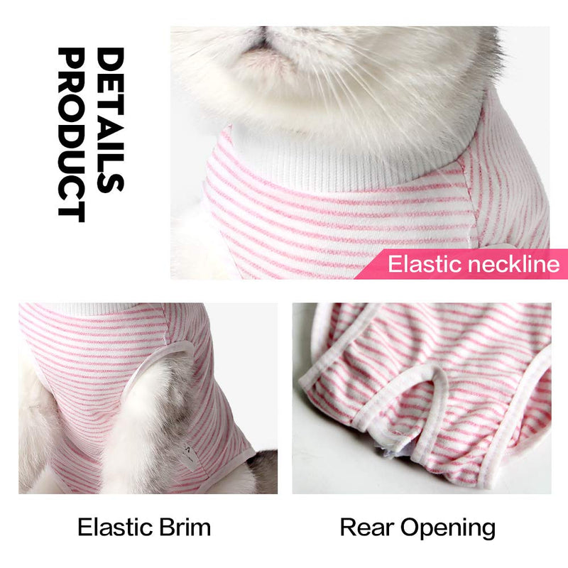 Dotoner Cat Professional Recovery Suit, Surgical Recovery Shirt for Abdominal Wounds Bandages Cone E-Collar Alternative for Cats After Surgery Medical Suit Soft Pets Clothing Indoor (S, Pink) S - PawsPlanet Australia