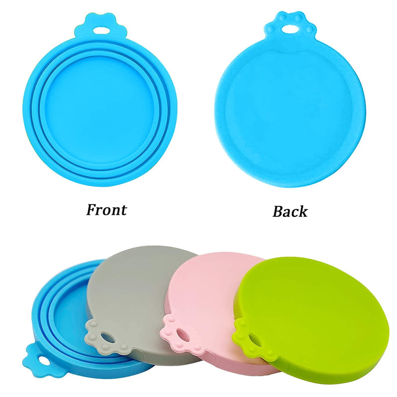 DORUI Pet Food Can Covers, Universal BPA Free Silicone Dog Cat Can Lids, Fit Most Standard Size Dog and Cat Cans 4 pack Mixed colors A - PawsPlanet Australia