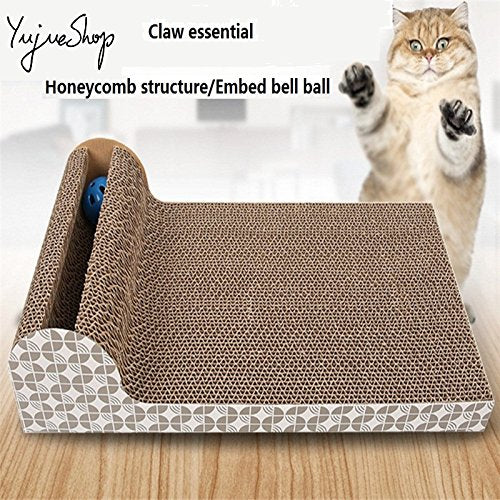 [Australia] - GUSEN Cat Scratching Post pad mat with Ball Placed in a Side Groove of The Shelf FBA 46x25x11cm/18.1x9.8x4.3in 