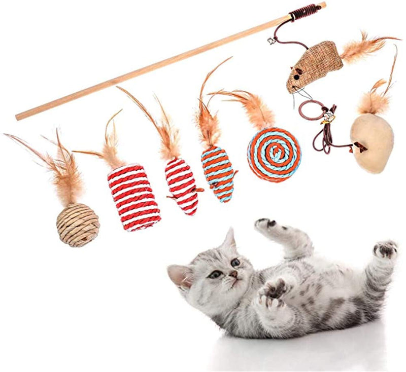 QMYS Wand Wild Stick Catcher Exercise Kitten Cat Stuffed Train Rod Play Pet Teaser Toy - PawsPlanet Australia