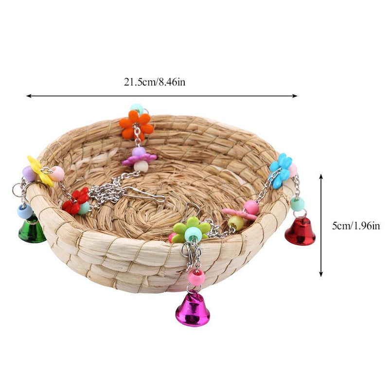 TOPINCN Parrot Swing Nest Safe Straw Durable Safe Non-Toxic Reusable Durable Bird Lovebird Bite Toy Basket Bed Hanging On Birdcage - PawsPlanet Australia