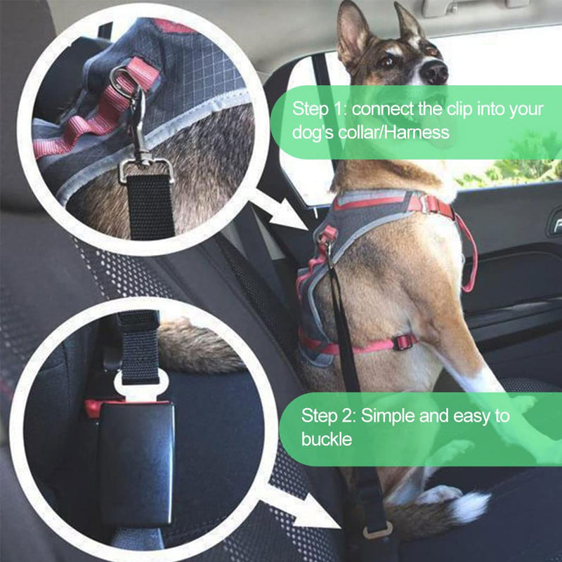 Dog belt for car, seat belt dog car, dog seat belt car, dog seat belt car, seat belt dog car, dog car, dog belt, dog harness car, car harness dog, dog belt car, 4 pieces black, 4 pieces - PawsPlanet Australia