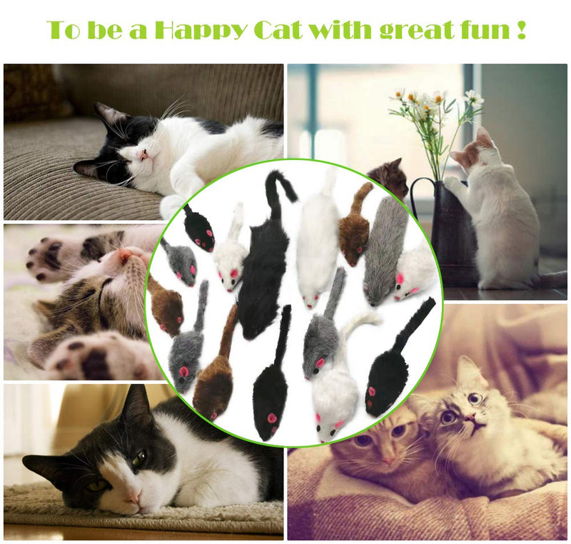 15PCS Mice Cat Toy,Cat Toys Catnip Mice,Pet Toys for Cats Mouse,Play Mouse for Cats,Furry Pet Toys,Rattle Mice for Cat,Cat Toy Set Perfect for Cat Kitten (A) A - PawsPlanet Australia