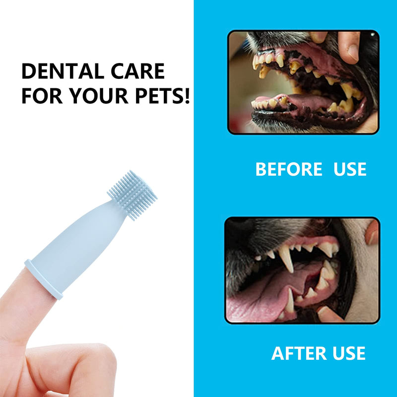 𝟐𝟎𝟐𝟑 𝐍𝐄𝐖 Bileumec dog toothbrush set - effective dental care for dogs and cats with 360º cleaning effect and silicone finger toothbrushes in a pack of 4 - PawsPlanet Australia