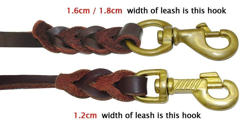 Beirui Leather Dog Leash - Training & Walking Braided Dog Leash - 3.6/4 / 5/6.5/8.5 Foot - Latigo Leather 1/2"*4' Black - PawsPlanet Australia