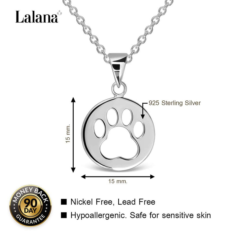 Sterling Silver Puppy Paw Print Necklace 18", Dog Paw Necklace, Dog Jewelry for Women, Dog Pendant, Puppy Necklaces for Women (with Gift Box) | Small Dainty Cute Pet Animal Jewelry for Women - PawsPlanet Australia