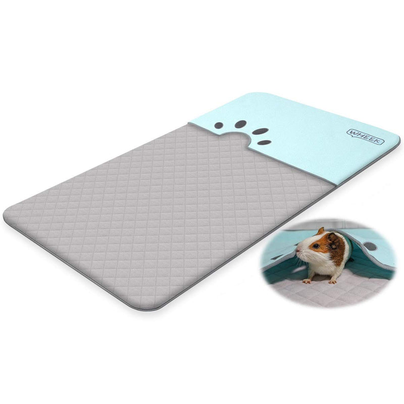 Guinea Pig Fleece Cage Liners, Guinea Pig Blanket Bedding with Burrowing Pocket Sleeve, Upgraded Waterproof Bottom Mat Super Absorbent Anti Slip Pad 4 Layers, Soft & Dust Free for Small Animals Rabbit Blue - PawsPlanet Australia