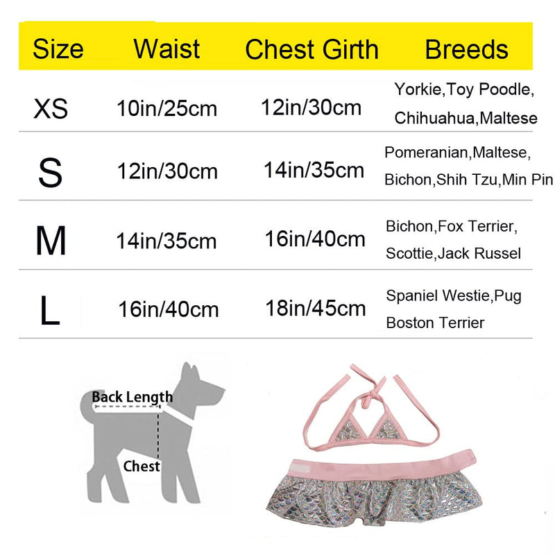 Dog Bikini Pet Swimsuit Flower Doggie Bathing Suit Pet Summer Beach Dress Clothes for Cat Puppy Small Dogs (X-Small, Blue polka dots) X-Small - PawsPlanet Australia