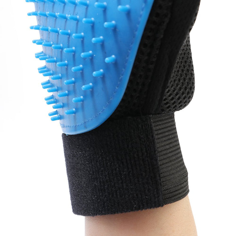 [Australia] - PLUSMI Pet Grooming Glove - Gentle Deshedding Brush Glove Efficient Pet Hair Remover Mitt and Massage Tool Perfect for Dogs & Cats with Long & Short Fur-1 Pair (Blue) 
