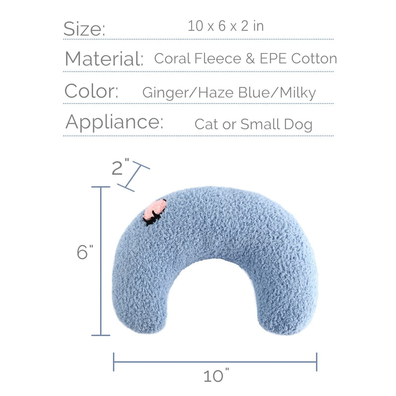 Little Pillow for Cats, Ultra Soft Fluffy Pet Calming Toy Half Donut Cuddler for Joint Relief Sleeping Improve Machine Washable Ginger - PawsPlanet Australia