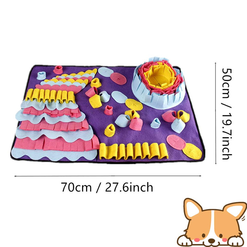 DQTYE Dog Snuffle Mat Pet Nose Work Training Pad Woven Feeding Rug Puppy Cat Interactive Puzzle Anti-slip Blanket Toys 70x50 cm - PawsPlanet Australia