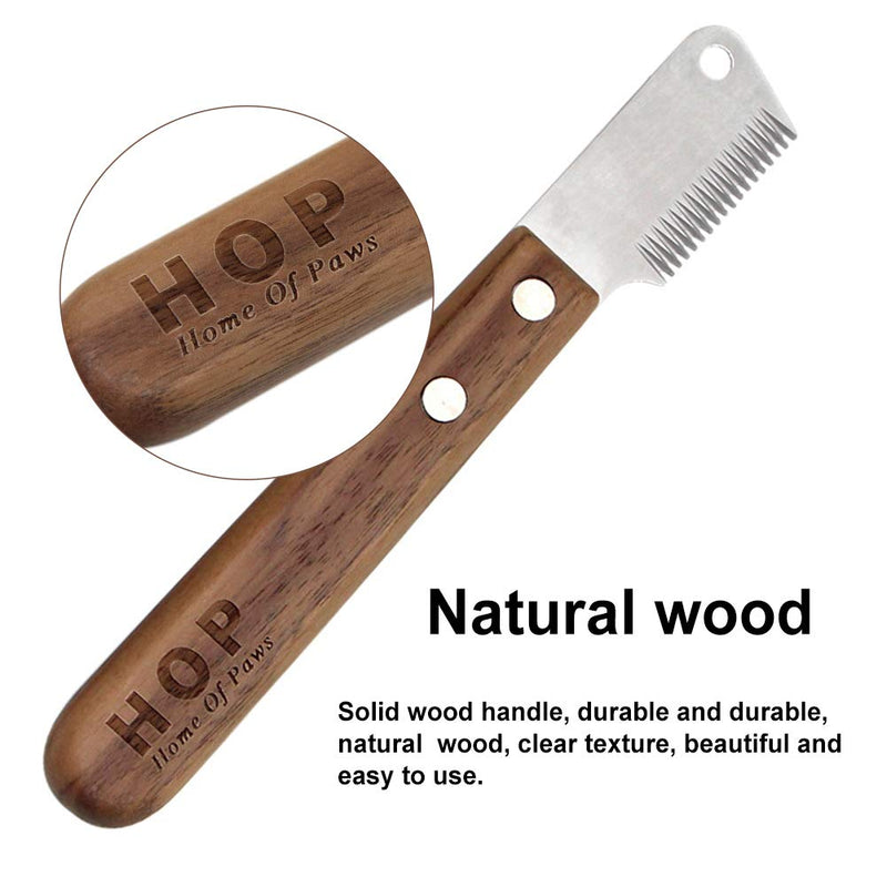 YUIP Dog Professional Stripping Knife, Dog knife stripping, Professional Dog Stripping tool,Pet Grooming Tool Ergonomic Wooden Handle - PawsPlanet Australia