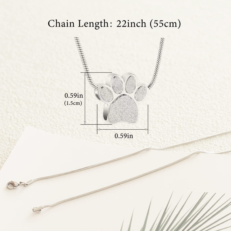 Cremation Necklace for Pet ashes Urn Necklace for Dog Cat Ashes Stainless Steel Cremation Jewelry Memorial Pet Ash Holder Silver - PawsPlanet Australia