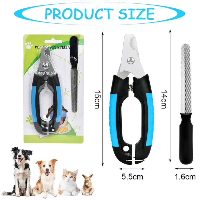 Adiwo Claw Scissors, Claw Scissors for Dogs and Cats with Nail File Cutter for Pets Nail Clippers Professional Claw Clippers with Nail File for Medium and Large Dogs and Cats Blue - PawsPlanet Australia