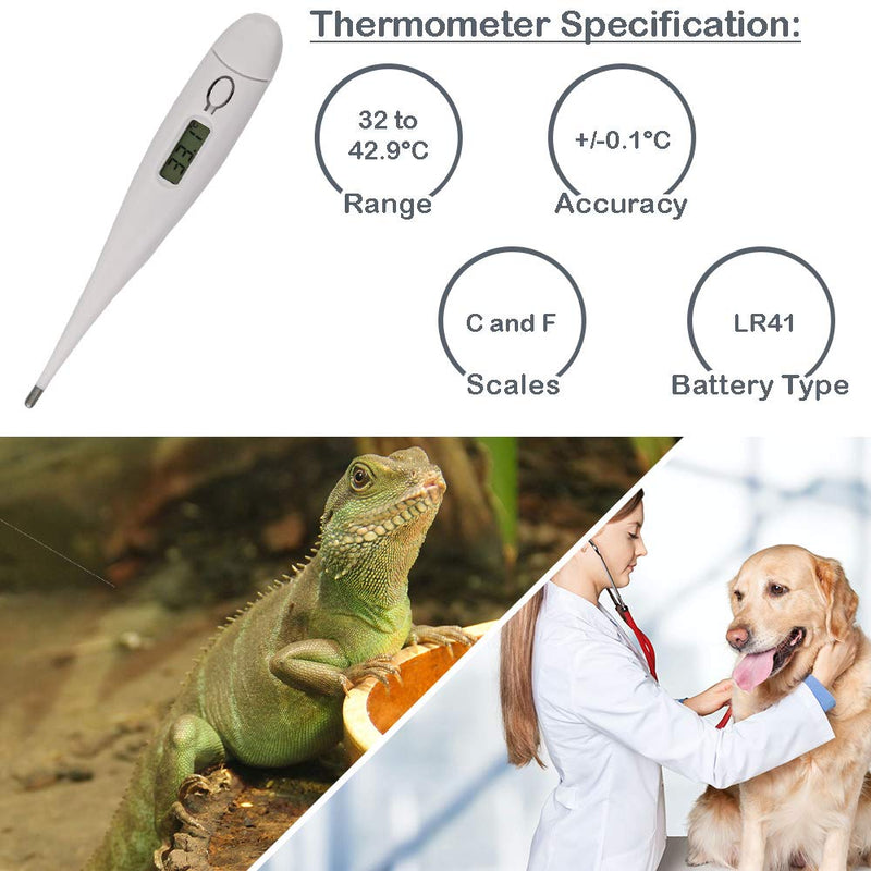 Pet Thermometer For Animal Owners of Dogs Cats Horses Vets Fixed Head Digital Temperature Probe Includes Veterinary Hobdays Chart - PawsPlanet Australia