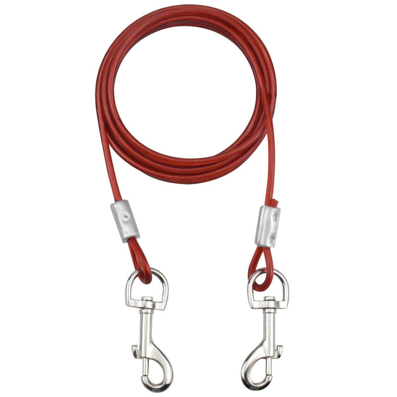 NATUCE 10ft (3 meters) Tie Out Cables for Dogs, Tie-Out Leashes for Dogs, Pet Tie Out Cables up to 176lbs, for Small Medium or Large Dogs (Red) Red 3 meters - PawsPlanet Australia