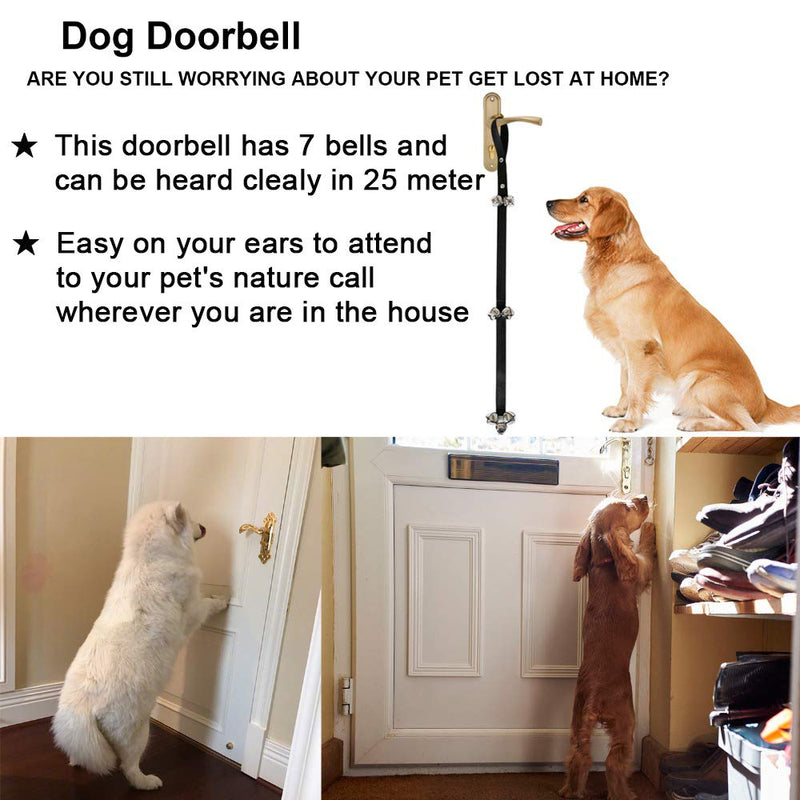 [Australia] - WOHENI Dog Doorbells for Potty Training, Adjustable Potty Dog Bells Pet Bells for Door Knob, Puppy Training, Housebreaking, Go Outside-Potty, and Extra Loud Bells (2 Pack) 