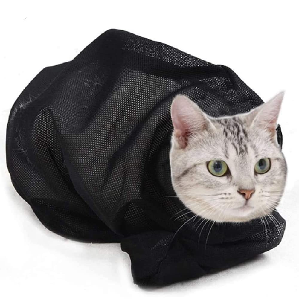 ASOCEA Cat Bathing Bag Cat Grooming Bag Adjustable Cat Shower Net Bag Multifunctional Bag for Pets Preventive Anti-biter Anti-scratch Nail Trimming Cleaning Grooming - PawsPlanet Australia