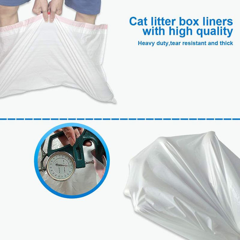 Luve ur Pet Cat Litter Tray Liners Large, Litter Bags with Drawstrings, Extra Strong, Scratch Resistant, Leak Proof, Odourless, 10 Pieces - PawsPlanet Australia