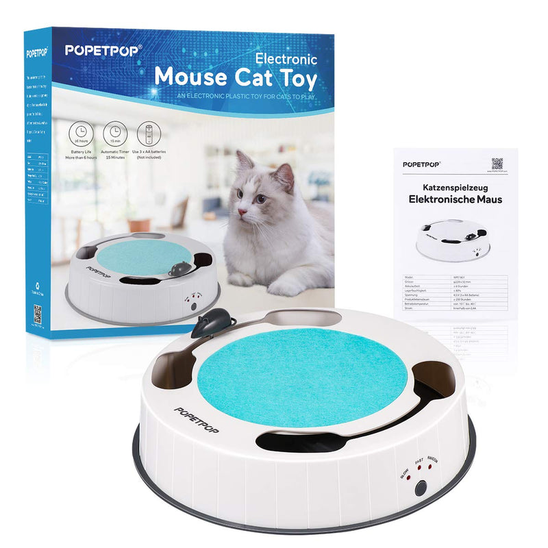 [Australia] - POPETPOP Interactive Cat Toy with Electronic Rotating Mouse and Scratching Pad for Pet Cat Kitten Play Fun Excercise 