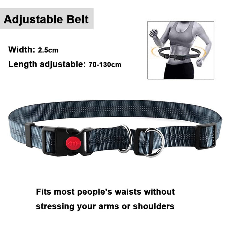 QitinDasen Hands-Free Dog Leash, Gray Adjustable Waist Belt and Orange Stretchy Bungee Leash, Jogging Dog Leash with Reflective Stitching - PawsPlanet Australia