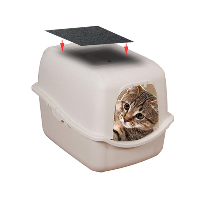 6 Pack Charcoal Cat Litter Box Replacment Filter Hooded Cat Litter Boxes and Pans Carbon Odor Filters, Black - PawsPlanet Australia