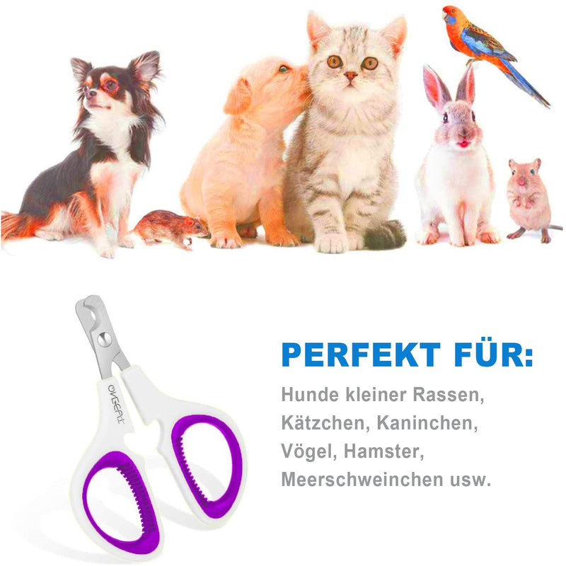 OneCut Rabbit Claw Scissors, Claw Scissors for Dogs with Non-Slip Handles, Nail Clippers for Pets, Claw Nail Clippers for Trimming Cats, Puppies, Kittens (Pink) (S, Purple) S 1 Purple - PawsPlanet Australia