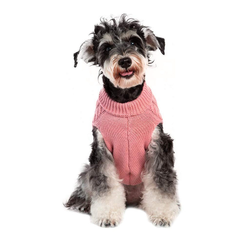 MiOYOOW Pet Dog Sweater, Winter Dog Jumpers Knitted Warm Turtleneck Clothes for Puppy Small Medium Dog beige XL - PawsPlanet Australia
