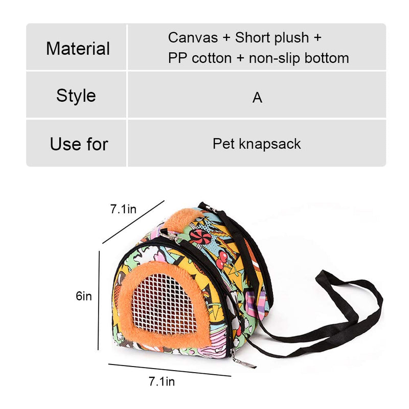 La La Pet® 2 in 1 Portable Small Animals Hamster Carrier Bag & Warm Bird Nest Hammock House with Detachable Strap Zipper & Breathable Mesh Window Pet Outdoor for Parrot Guinea Pig Squirrel A - PawsPlanet Australia