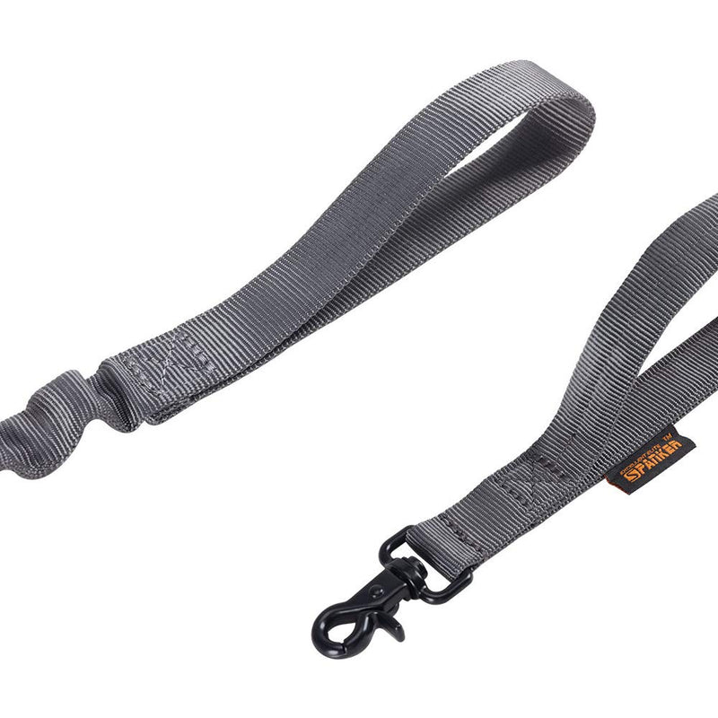 [Australia] - EXCELLENT ELITE SPANKER Bungee Dog Leash Heavy Duty Dog Leash Military Dog Leash with Padded Handle for Medium and Small Dogs Grey 