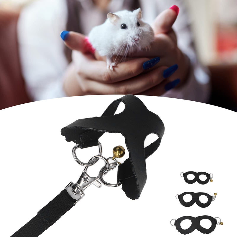 Hamster Harness and Leash Set No Pull Guinea Pig Striped Harness Hamster Harness Vest or Ferret, Iguana, Hamster, Bearded Dragon Black 1 Piece Black - PawsPlanet Australia
