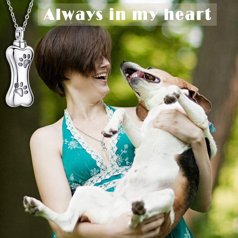 [Australia] - Aniu Dog Cremation Jewelry for Ashes, 925 Sterling Silver Urn Necklace for Women, Pet ashes/hair Keepsake Locket Pendant 