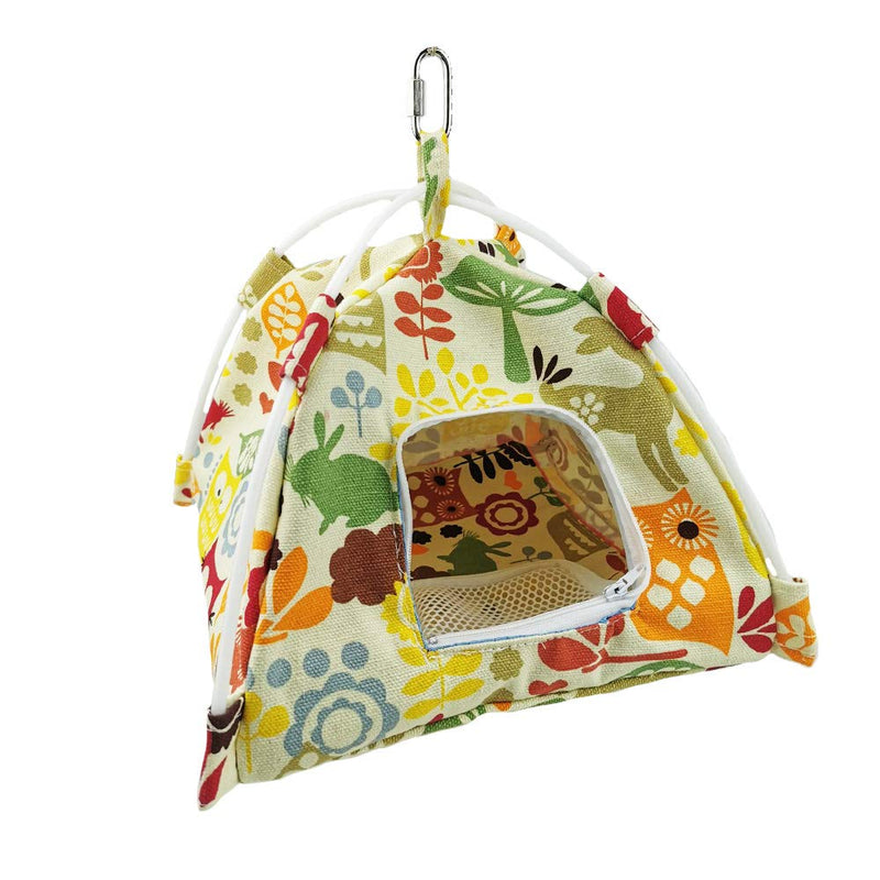 [Australia] - MUYAOPET Bird Tent Bed with Door Parrot House Nest Cage Hut Hanging Hammock Hamster Guinea Pig Hideout Snuggle Sack for Finish Parakeet Lovebird Macaw Budgies Cockatoo M(8.6”*8.2“*8.6“) Yellow 