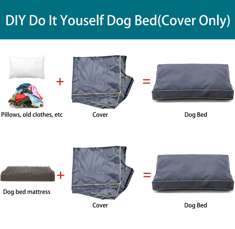 Dalema Dog Bed Cover.Waterproof Fillable 600D Oxford Dog Bed Replacement Cover.Washable and Removable Orthopedi,Cooling Gel and Memory Foam Pet Bed Protector Cover.Cover Only. Medium Grey - PawsPlanet Australia