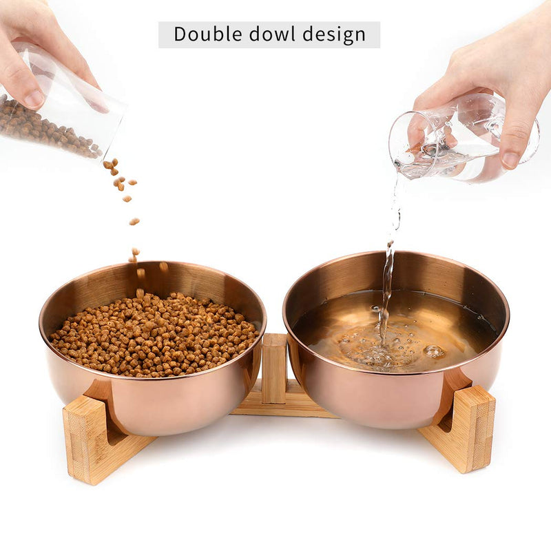 Dorakitten Double Dog Bowls,Pet bowls for Dog Non-slip Dog Bowl Stainless Steel Stand Dog dish large Dog Feeding bowls with rised suitable All dogs - PawsPlanet Australia