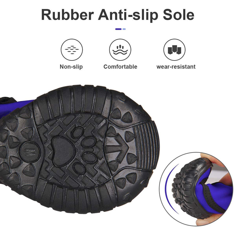 Dog Shoes for Large Dogs Medium Winter Snow Dog Booties with Adjustable Straps Rugged Anti-Slip Sole Paw - Sports Running Hiking Pet Dog Boots Protectors Comfortable Fit XS(Width 1.57in) Blue - PawsPlanet Australia