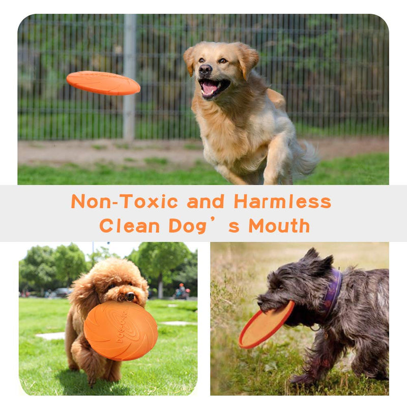 Dog Flying Disc Toy 8.7inches, Pet Training Rubber Interactive Toy, Floating Water Dog Toy for Medium, Large Dogs Outdoor Flight orange - PawsPlanet Australia