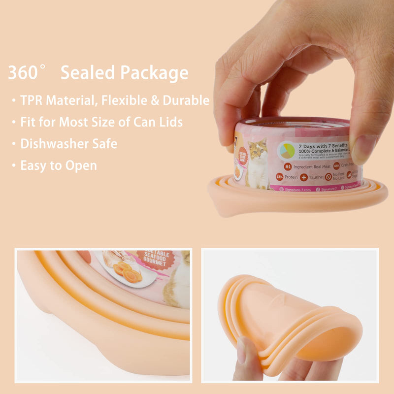 KALAMANDA Cat Food Can Covers Lids, Rubber Pet Food Can Lid for Dog Food Cans, Cat Food Spoons for Wet Food(6 Pack) - PawsPlanet Australia