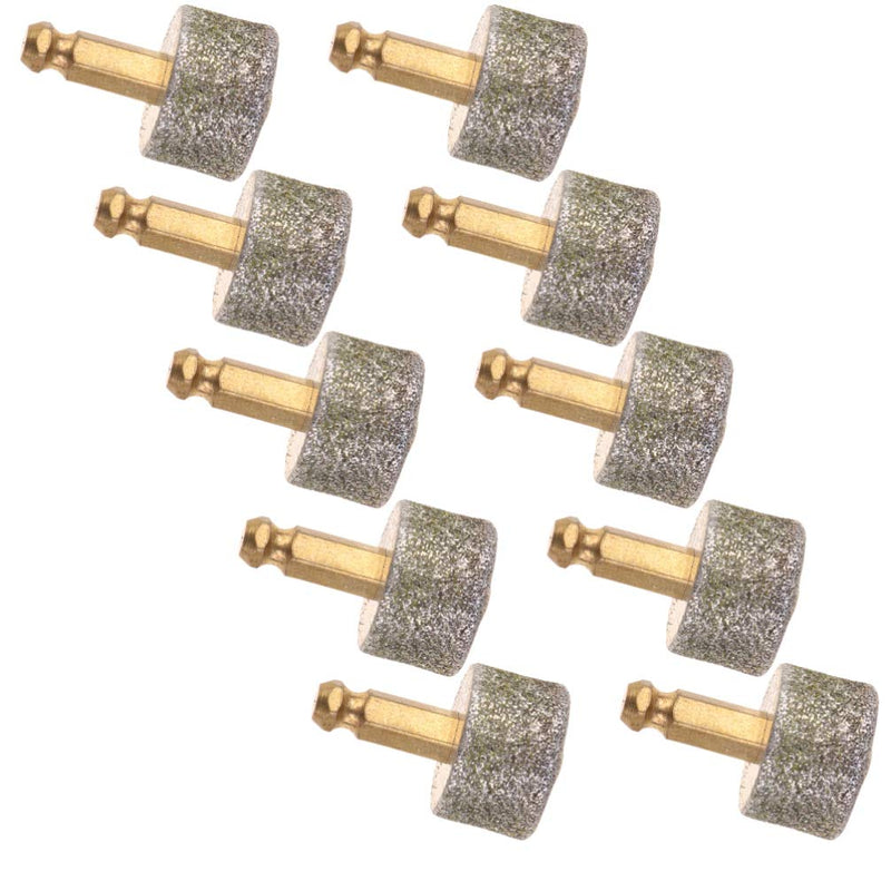 VILLCASE Pack of 10 Nail Grinder Replacement Head Pet Nail Grinder Diamond Tip Professional Replacement Grinding Head for Dog Electric Claw Nail Care Tool (Gold) - PawsPlanet Australia