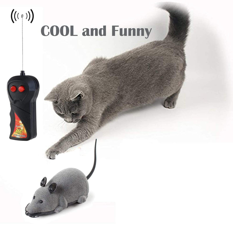 DesignerBox Remote Control Mouse Toy, Wireless Control Realistic Rat Scary RC Mice Toy For Cat Kitten Dog Pet Novelty Gift Trick Bugs, Kids Children Halloween Christmas Birthday Present (grey) grey - PawsPlanet Australia