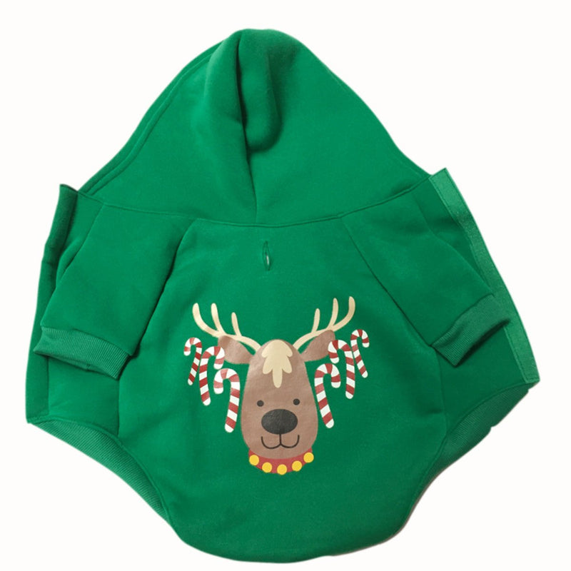 Popetpop Dog Puppy Dress Skirt Pet Winter Clothes Vest Shirts Xmas Party Elk Design Size S Green - PawsPlanet Australia