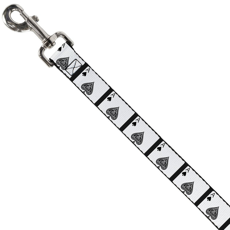 [Australia] - Buckle-Down Dog Leash Ace of Spades 4 Feet Long 0.5 Inch Wide 4 Feet Long - 1" Wide 