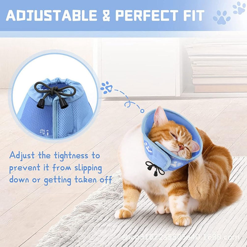 Moollyfox Cat Collar, Adjustable Collar, Cat Collar, Recovery Collar, Soft Collar Cone for Puppies, Small Dogs and Cats After Surgery and Injuries M Pack of 2 - PawsPlanet Australia