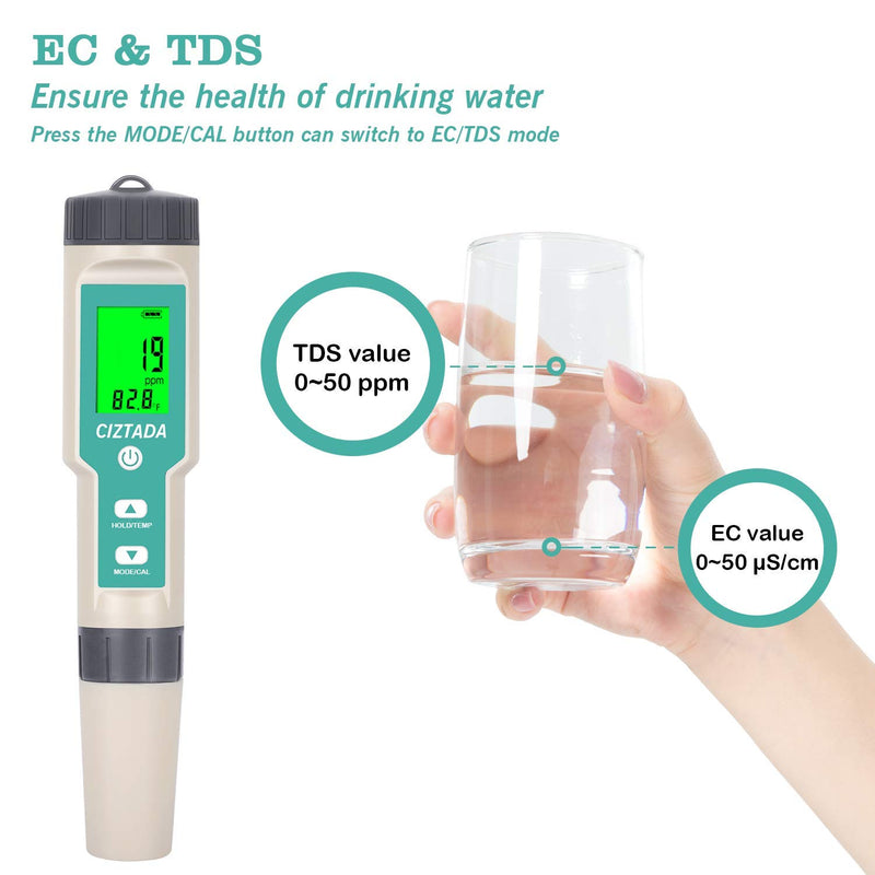 [Australia] - Digital Salinity Tester for Salt Water - Aquarium Salinity Meter with ATC, IP67 Waterproof, 0-200 PPT Large Range Multi-Parameter Tester for Seawater, Fish Tank, Hydroponics 