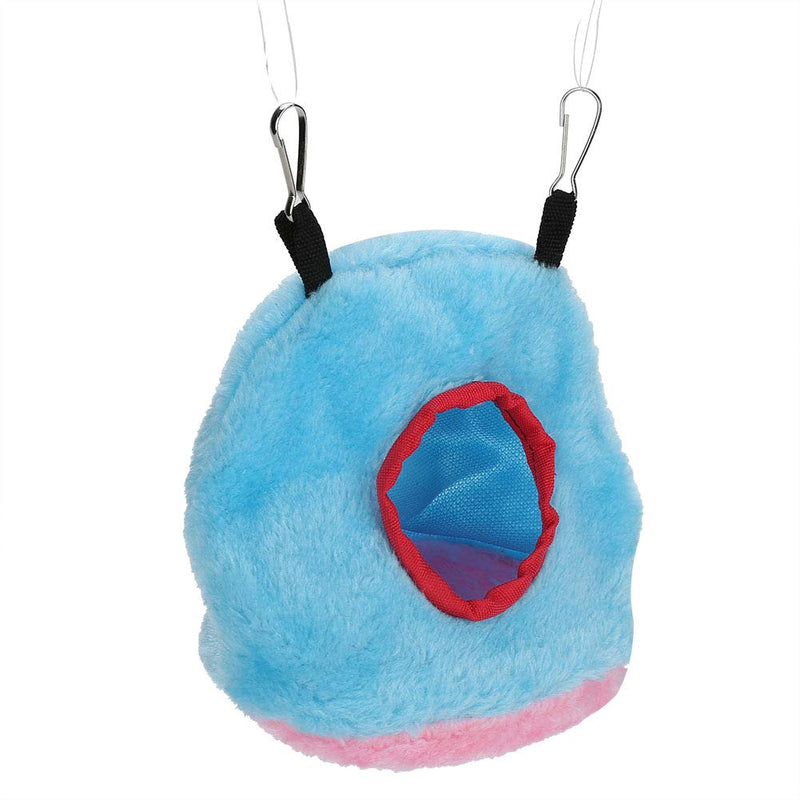 Sheens Plush Fluffy Nest Bird Hammock Hanging Cave Happy Hut Hideaway Windproof House for Hamster Parrot Macaw Cockatoo Lovebird(Blue 13) Blue 13 - PawsPlanet Australia