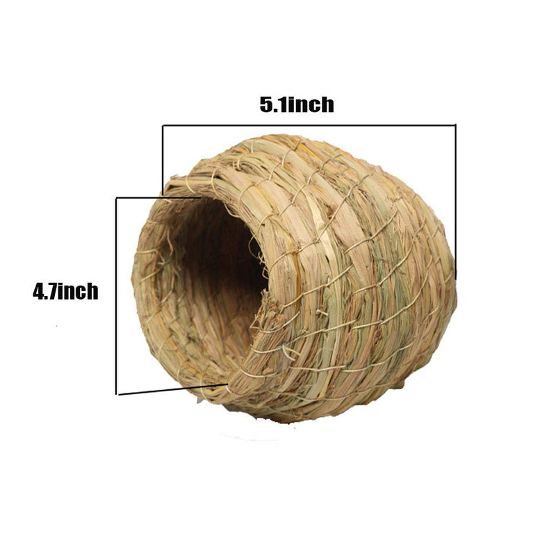 [Australia] - Birdcage Straw Simulation Birdhouse 100% Natural Fiber - Cozy Resting Breeding Place For Birds - Provides Shelter From Cold Weather - Bird Hideaway From Predators - Ideal For Finch & Canary 2PCS 