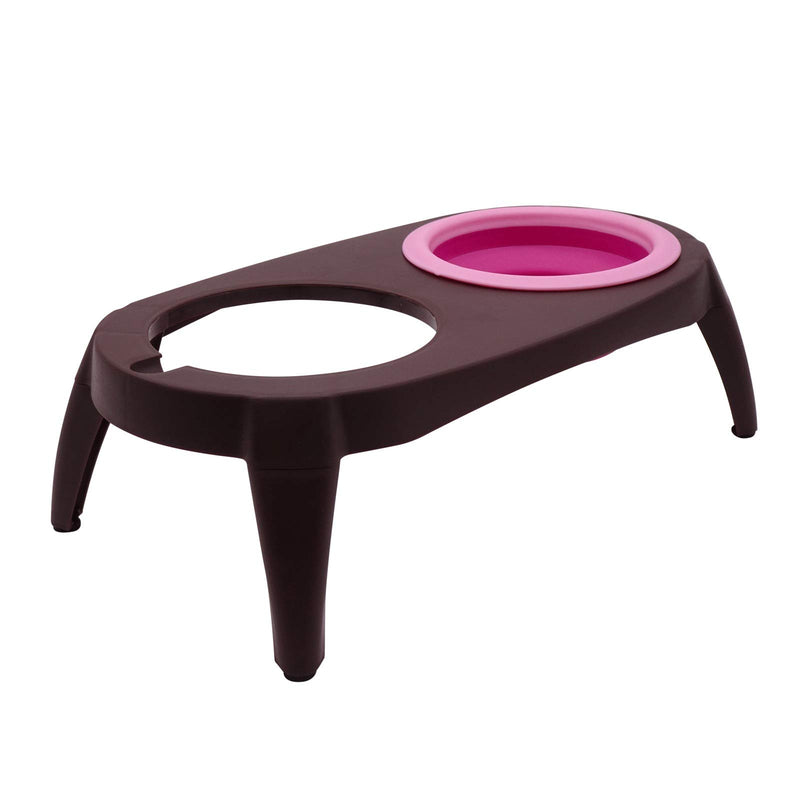 [Australia] - OXEMIZE Elevated Dog Food Stand Bowls Raised Cat Food Bowls Non Slip Comfort Holder Double Dog Bowl Foldable Large Medium Small Dogs Food Water Feeding Bowl for Indoor & Outdoor Pink 