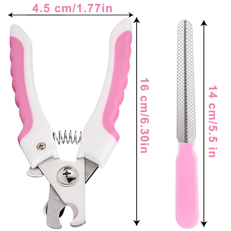 Dog Nail Clippers 2 pcs, Professional Pet Nails Clippers Kit with Claw Cutter/Nail File, Dog/Cat Grooming Nail Clipper Set Safety Guard for Small Medium Animal Nails Care - PawsPlanet Australia