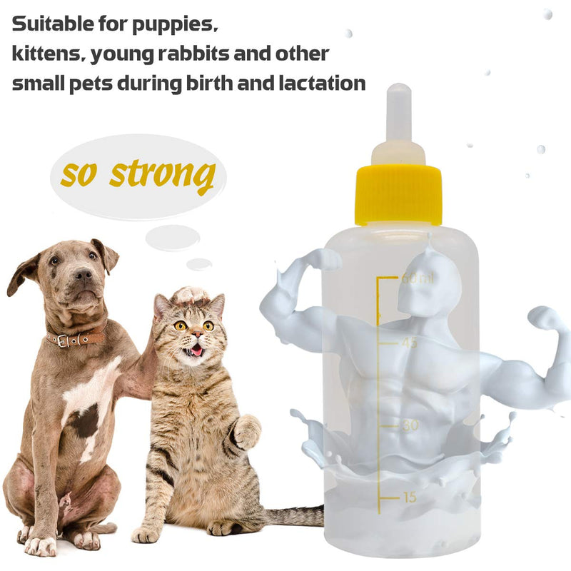 [Australia] - Newborn Kitten Feeding Milk Bottle Kit with Replacement Silicone Nipples and Animal Dropper Feeder 