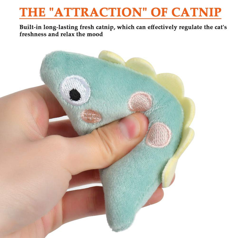 "N/A" 9PCS Soft Plush Catnip Toys Pillows Cat Toys Pet Catnip Plush Interactive Cat Toys Cute Cat Entertaining Toys for Pet Kitten Cat Chewing Grinding Claw Teeth Cleaning(strawberries/Bear/Dinosaur) - PawsPlanet Australia